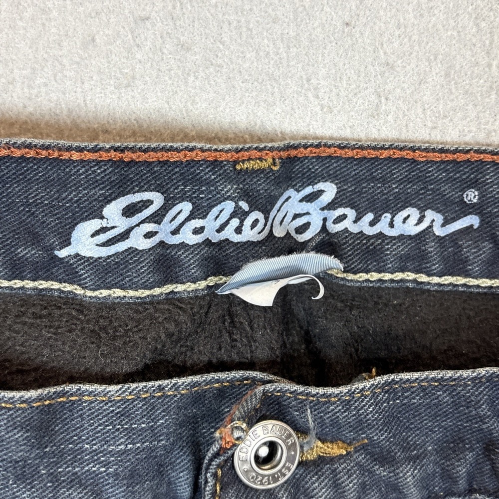 Eddie Bauer mens insulated blue jeans denim size 35X32 straight leg fit - Picture 3 of 11